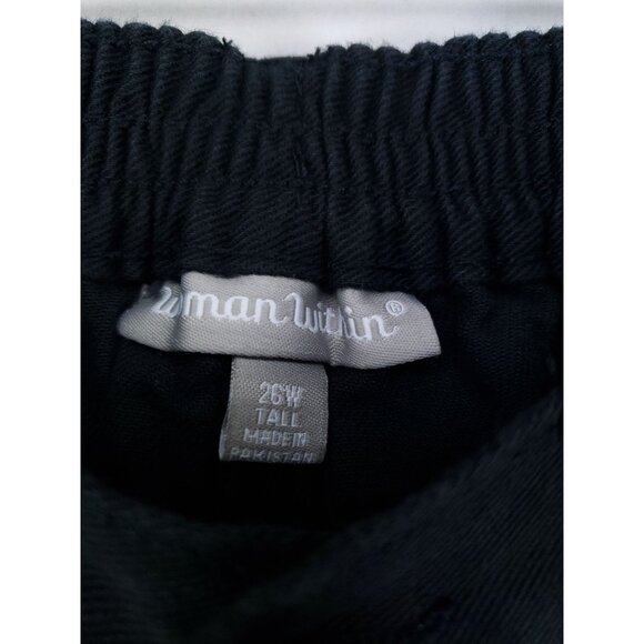 Woman Within Women’s Size 26W Tall Black Elastic Waist Cotton Pants With Pockets - Picture 8 of 10